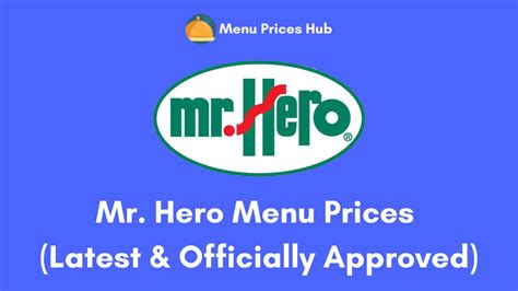 Mr Hero Menu With Prices